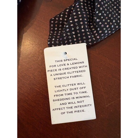 For Love & Lemons × Victoria’s Secret Glitter Ruched Mini Dress Black Medium NWT - Picture 8 of 15